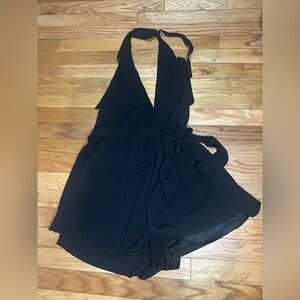 Hyfve Black Wrap Romper‎ Halter Large